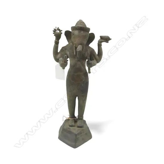 ANTIQUE BRONZE STANDING GANGESH FIGURE H240MM