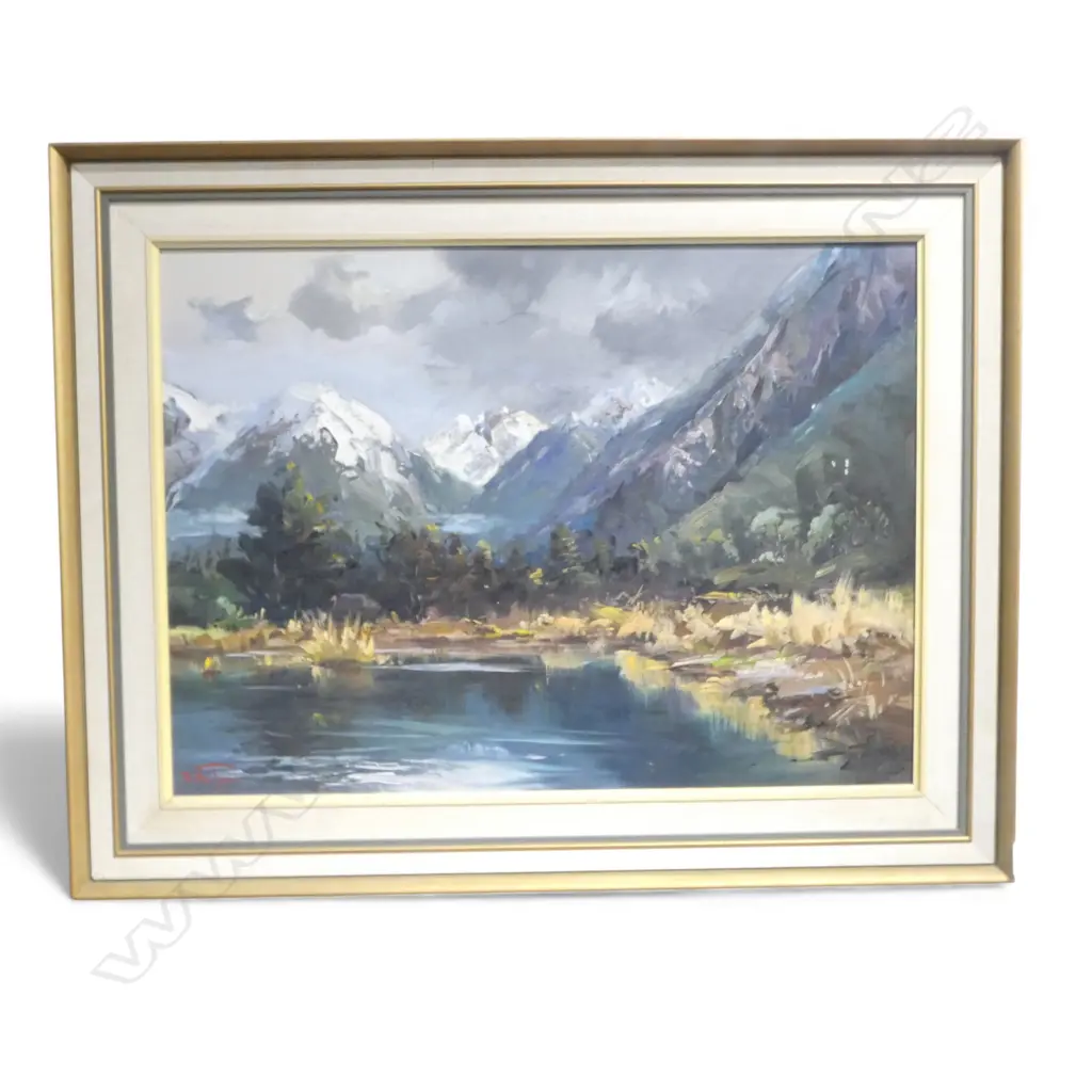 DON R. NEILSON (NZ 1924-2013) 'MOUNTAIN PEAKS, WAIMAKARIRI VALLEY' OIL ON BOARD 540x750mm Image 1++