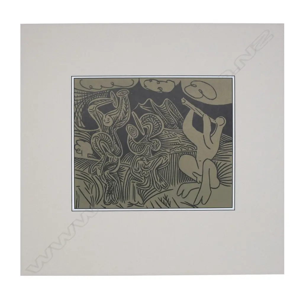 PABLO PICASSO (1881-1973)/HARRY ABRAMS 'DANCING SATYRS AND FLUTE PLAYER' (30), LINOCUT, 326 x 270mm (image) Image 1++