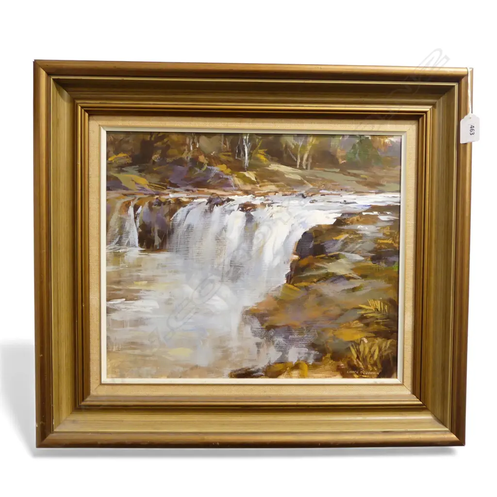 LANCE O'GORMAN 'WAITANGI FALLS, PAIHIA' OIL ON BOARD 325x390mm Image 1++