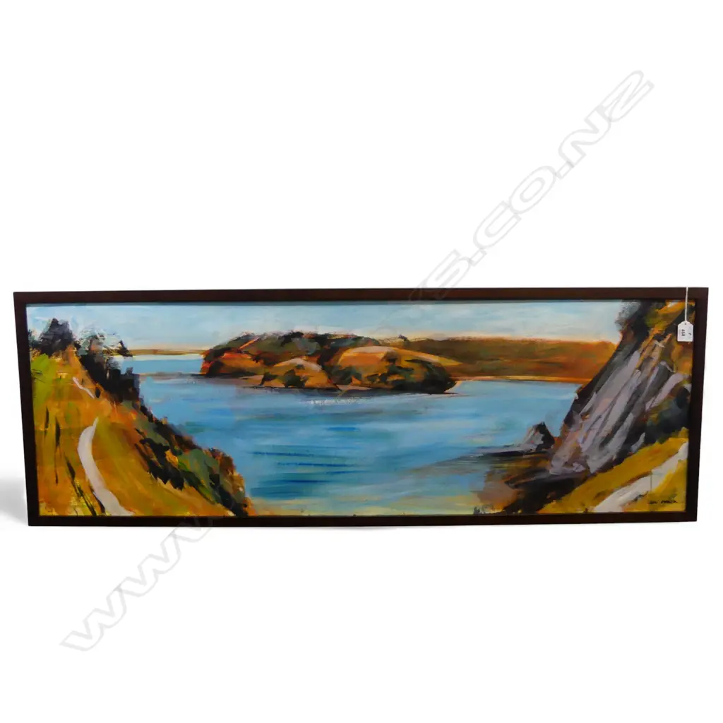 JOHN HORNER, UNITTLED COASTAL LANDSCAPE, ACRYLIC ON BOARD, 390x1190mm Image 1++