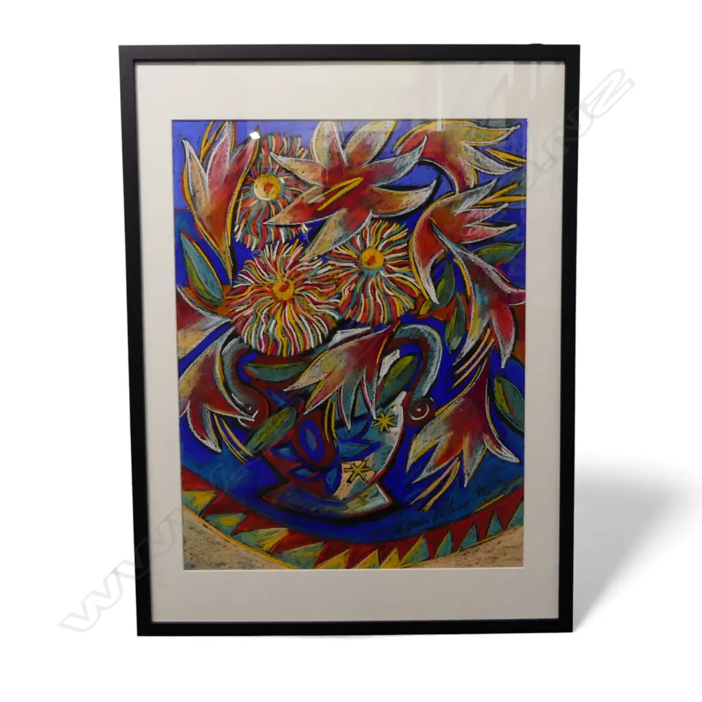 ANNA PALMER, FLORAL STILL LIFE, PASTEL, SIGNED & DATED '94, 640x490mm  Image 1++