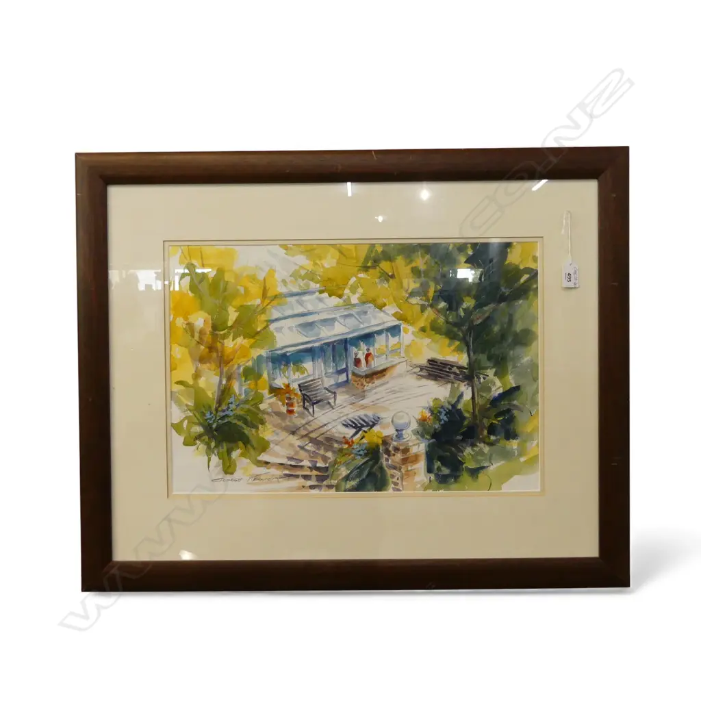 GEORGE KERNICK W/C GARDEN PATIO SCENE 340 X 500mm Image 1++