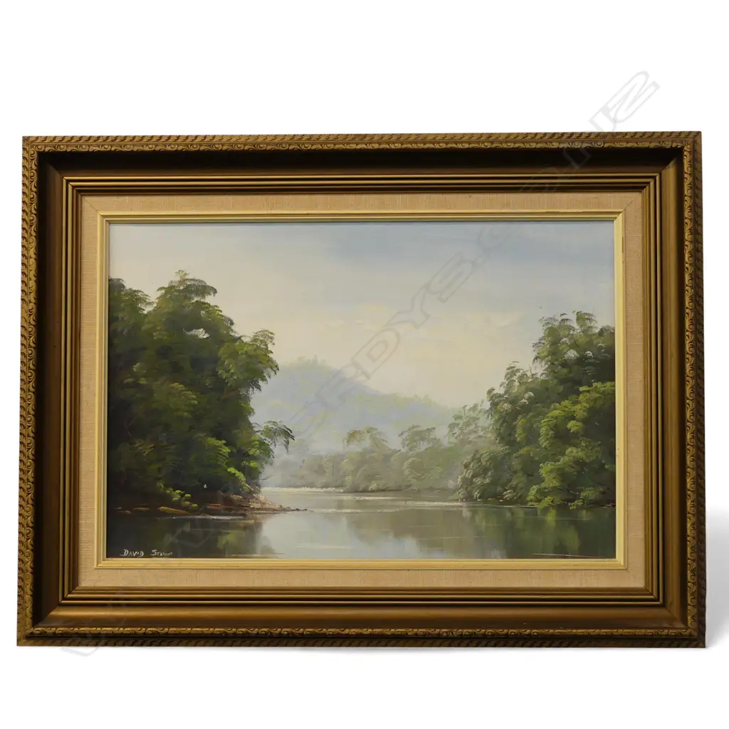 DAVID STONE 'SUMMER HAZE WAIRAWA RIVER COROMANDEL' OIL ON BOARD 360x540mm  Image 1++