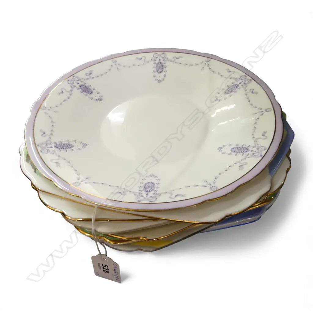 10 SHELLEY CHINA CAKE PLATES MIXED PATS Image 1++