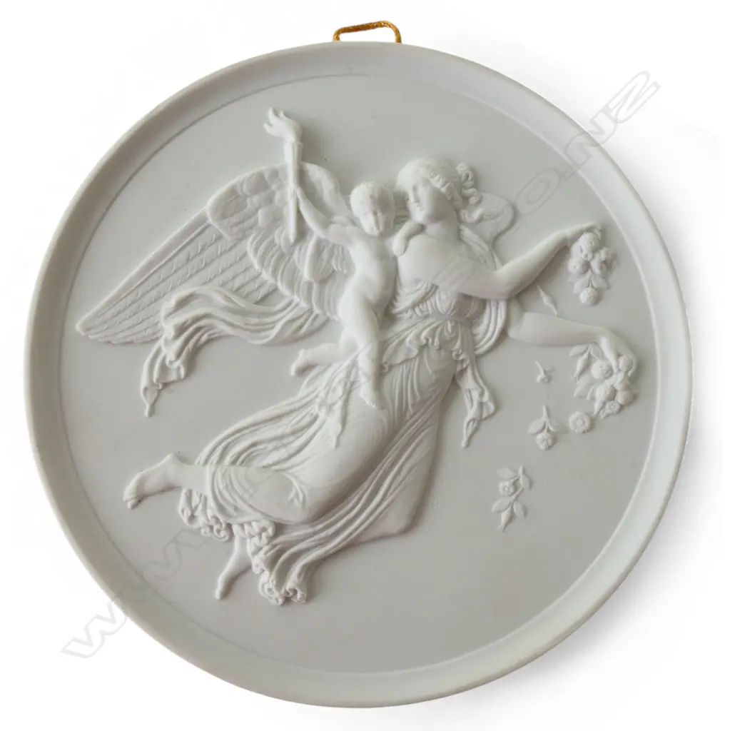 BERTEL THORVALDSEN/ROYAL COPENHAGEN BISCUIT PORCELAIN PLATE 'DAY', c.1975, 152 x 152mm Image 1++