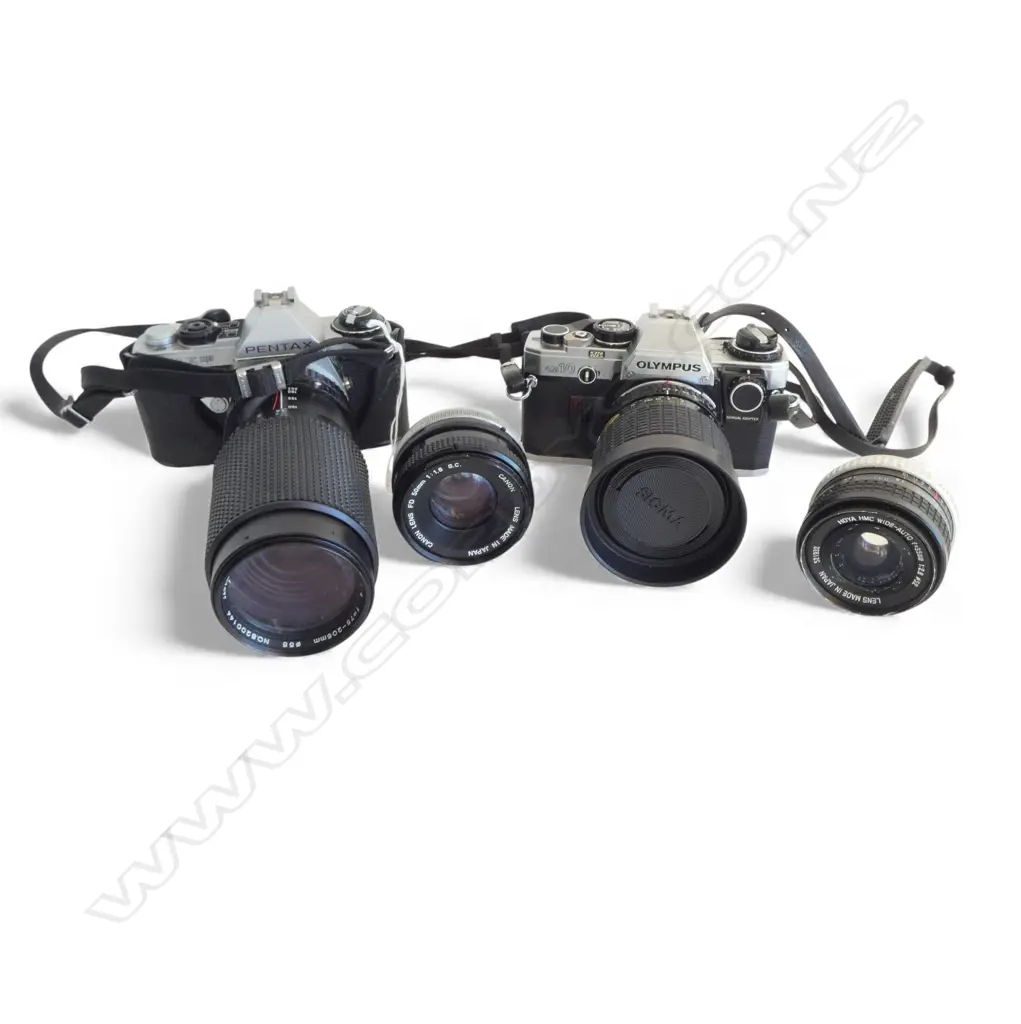 2 CAMERAS; OLYMPUS OM10 & PENTAX ME SUPER + 2 LENSES Image 1++