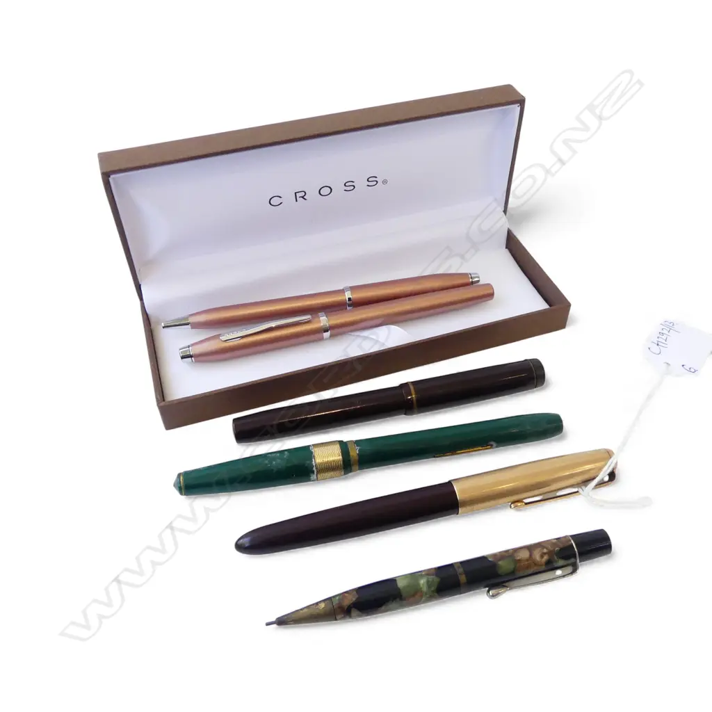 6 ASST. PENS INCL. 1 14CT NIB FOUNTAIN Image 1++