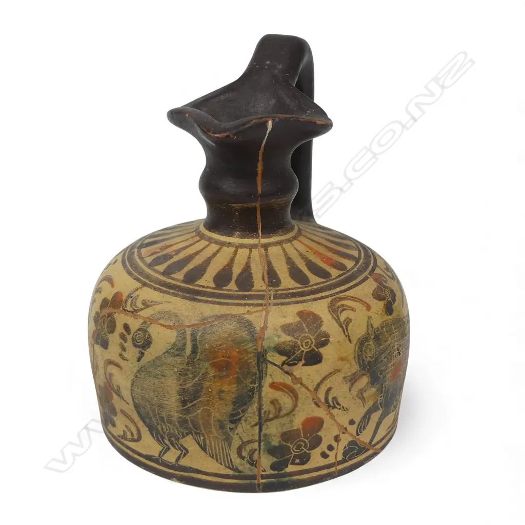 MODERN GREEK SMALL EARTHENWARE OENOCHOE (WINE JUG), H.101mm Image 1++