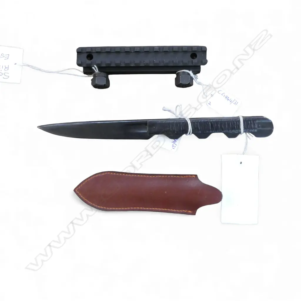 CUSTOM MADE BOOT KNIFE L.250mm + SCOPE RISER GUN MOUNT L.135mm Image 1++
