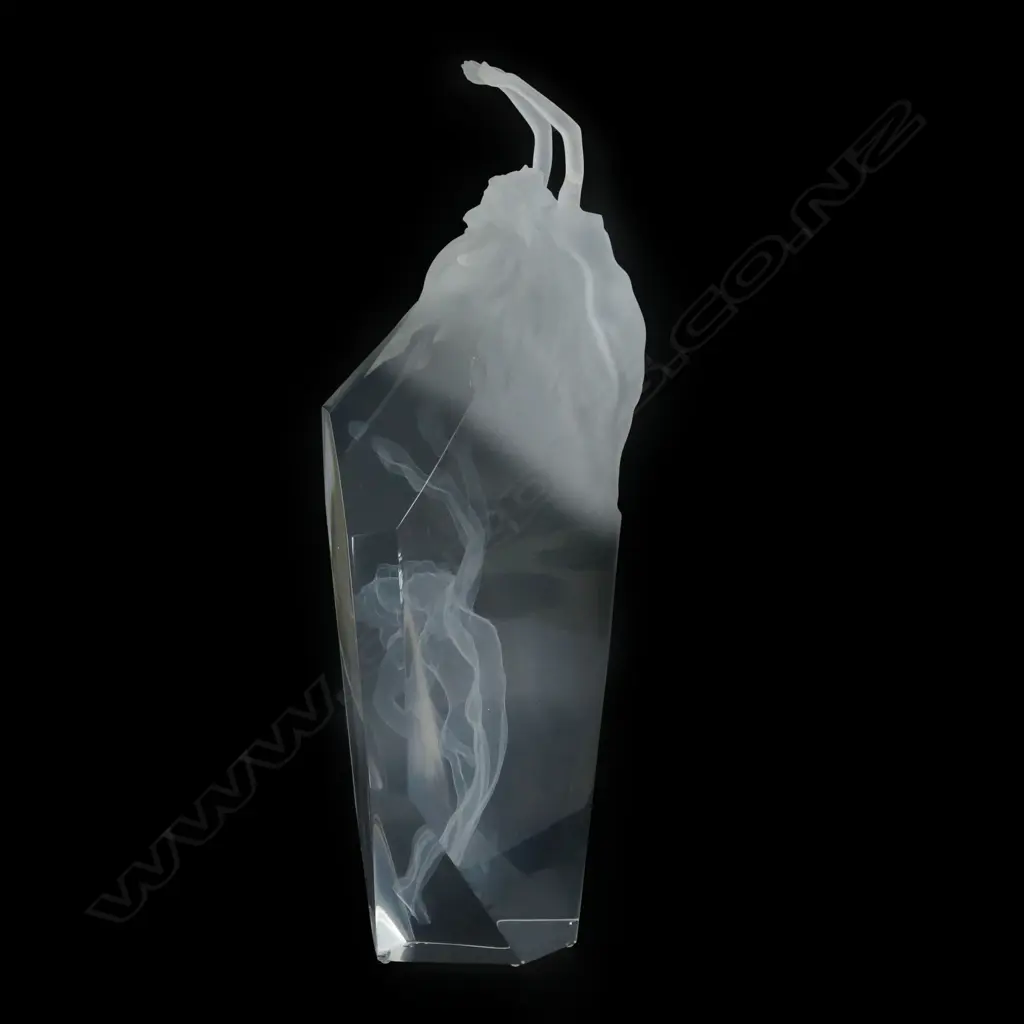 FREDERICK HART, LUCITE SCULPTURE, 'SPIRIT OF VICTORY', 1991, signed,  H.650mm, Faulted + BOOK Image 1++