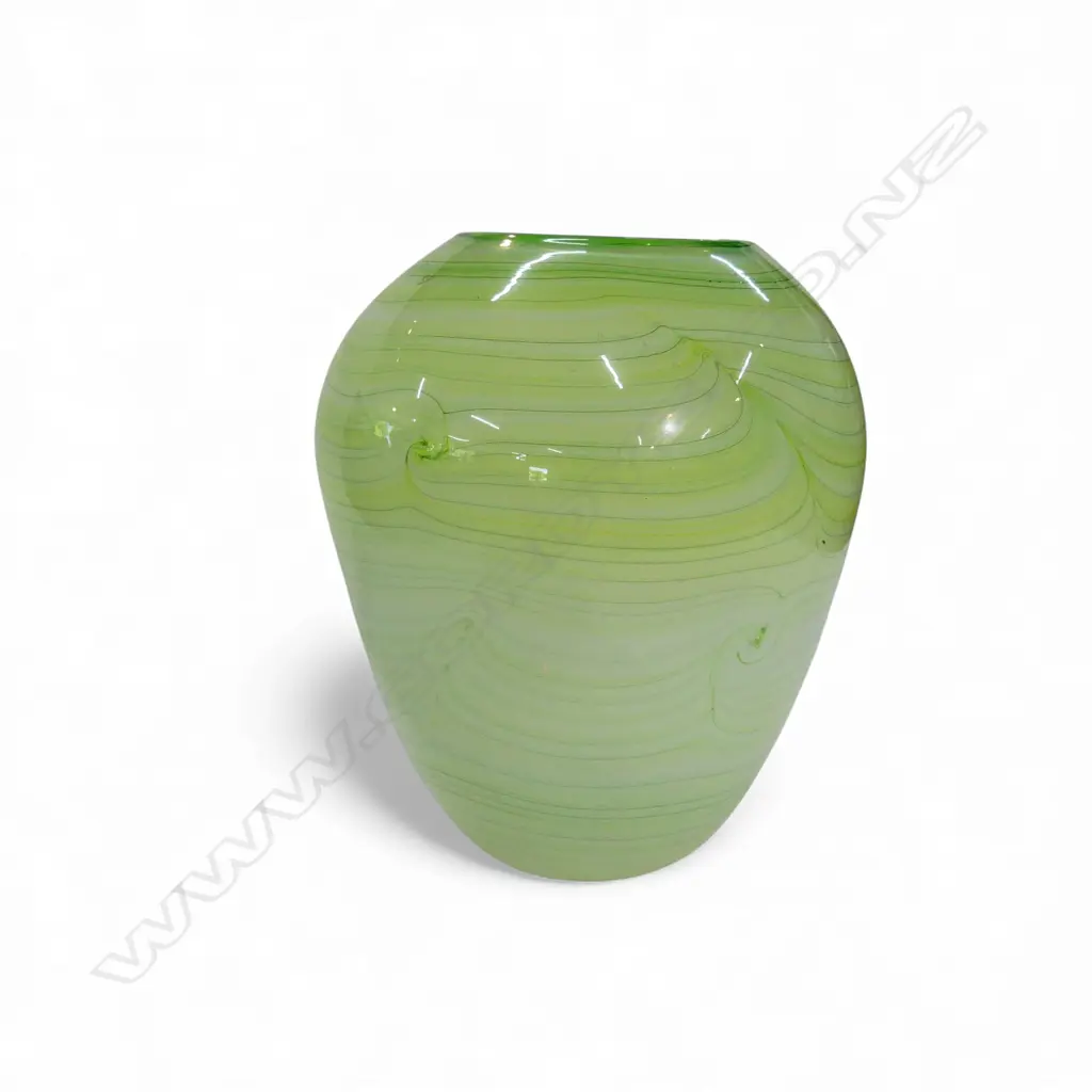 N.Z. ART GLASS VASE inscribed to base, dated '95, maker indistinct H.180mm Image 1++