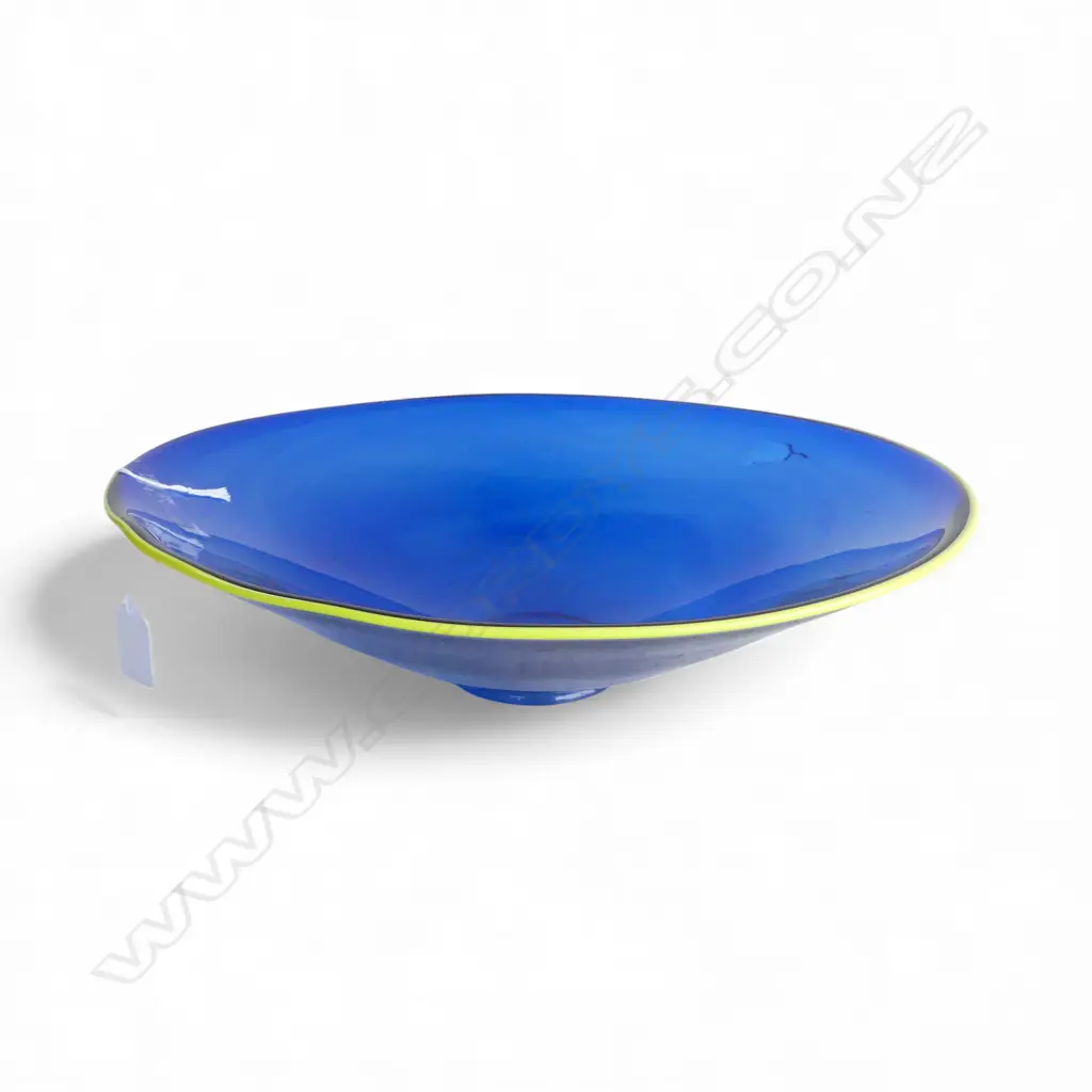 BLUE ART GLASS BOWL 335mm dia Image 1++