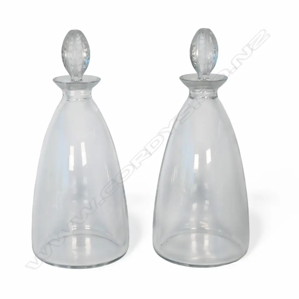 PR LALIQUE Fontainebleau CRYSTAL DECANTERS H.255mm (France,  c.1996-2000) etch Image 1++