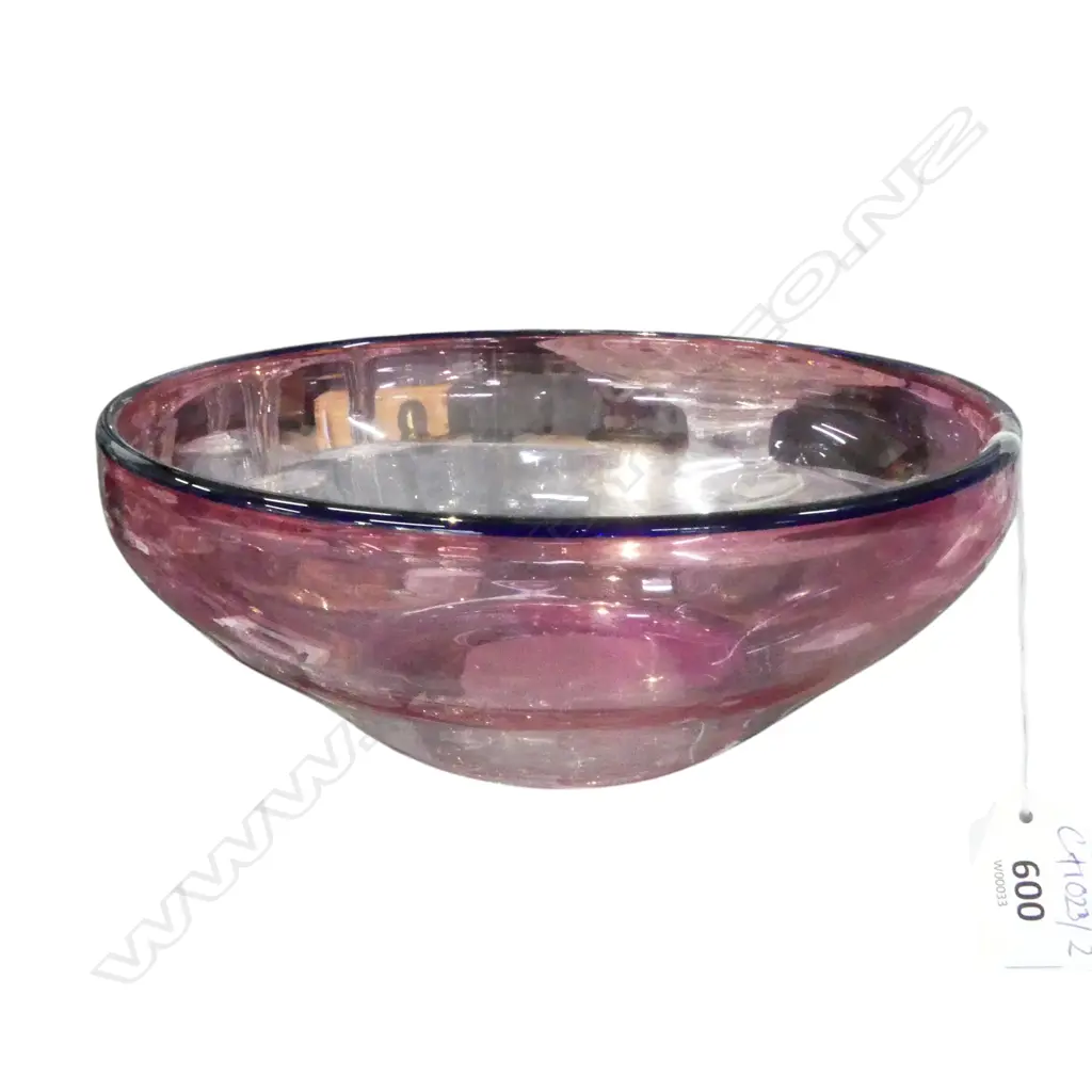 GARY NASH ART GLASS BOWL, NOT SIGNED 215mm dia Image 1++