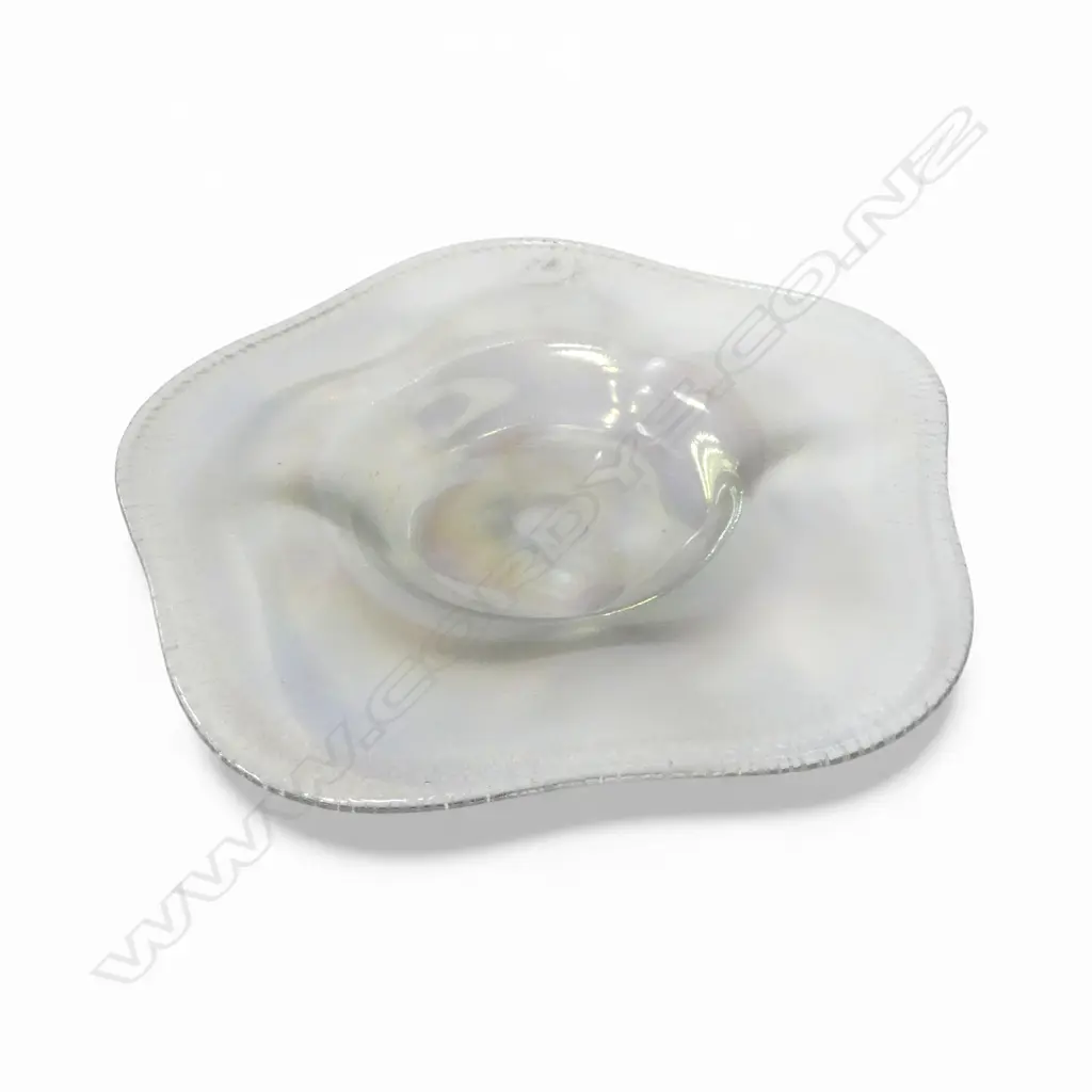 W.J. ROZENDAAL COQUILLE IRIDESCENT CRYSTAL BOWL Dia.325mm Image 1++