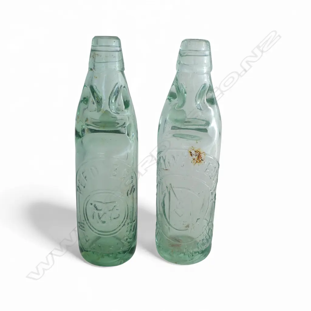 2 VINTAGE GLASS BOTTLES H.240mm Image 1++