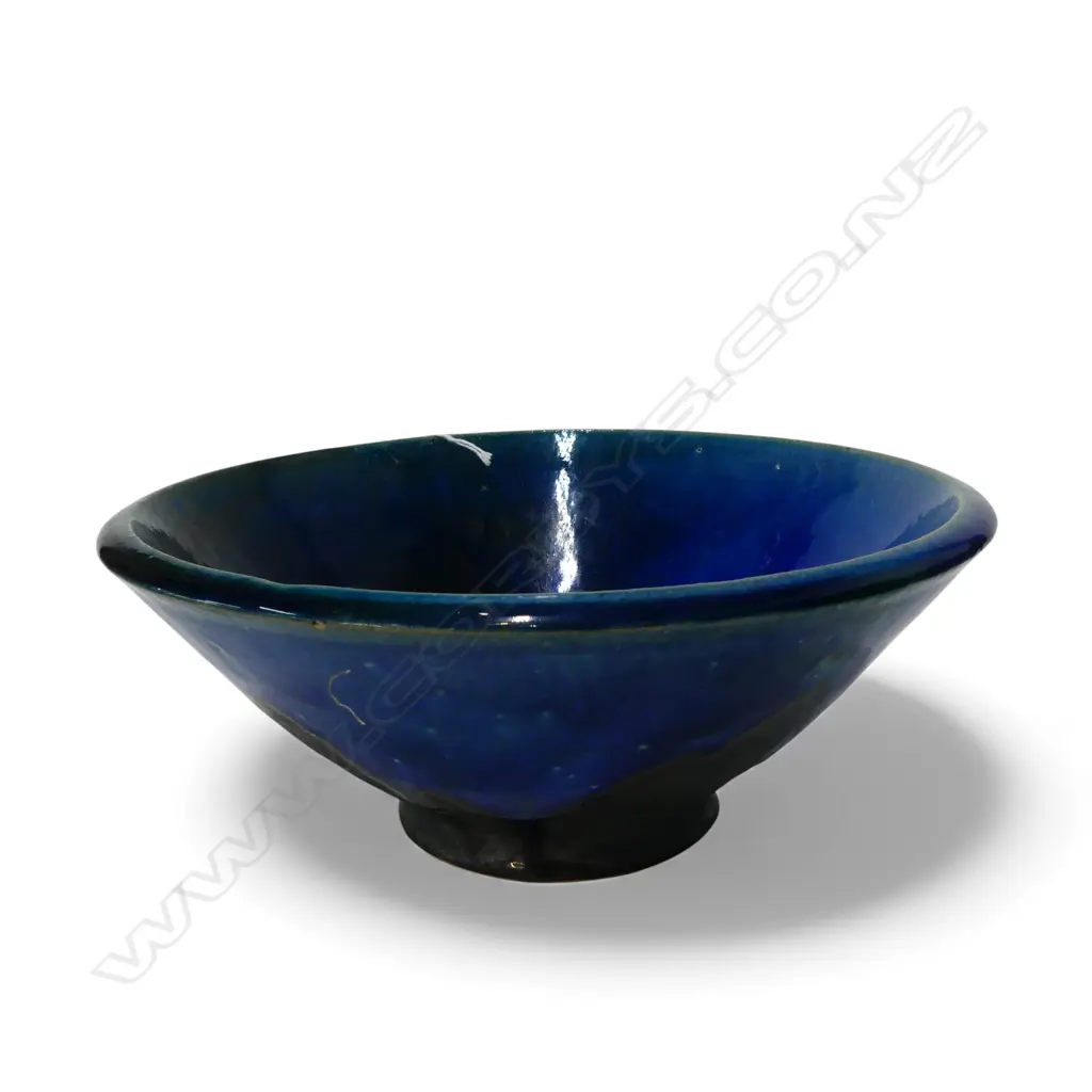 TOBY STAFFORD BLUE GLAZED BOWL H.110mm 265mm dia Image 1++
