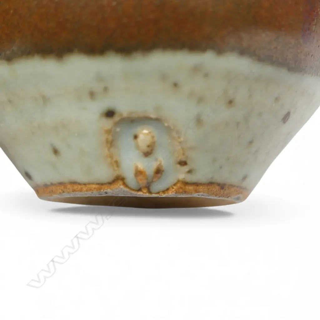 CARL VENDELBOSCH (HOLLAND/NZ)  MINIATURE STONEWARE BOTTLE, c.1975, H.74mm Image 1++