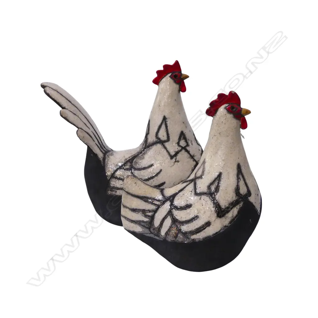 2 STUDIO POTTERY CHICKENS H.230mm Image 1++