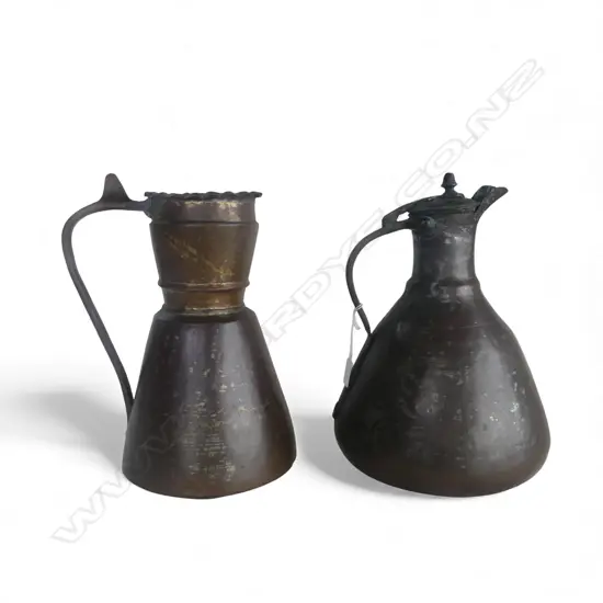 2 COPPER JUGS H.335mm