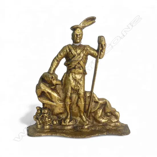 BRASS SCOTTISH LIARD FIGURED HEAVY DOOR STOP H.340mm