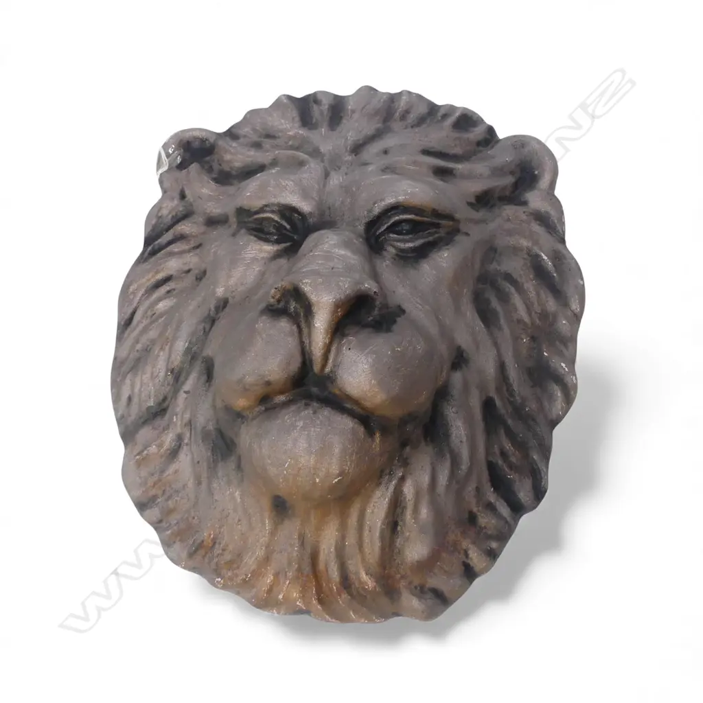 LARGE CAST CONCRETE LIONS HEAD DIA 380MM Image 1++
