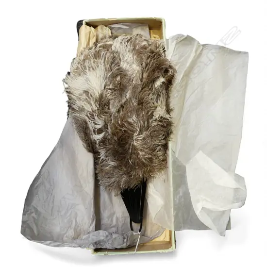 OSTRICH FEATHER AND FAUX TORTOISESHELL FAN