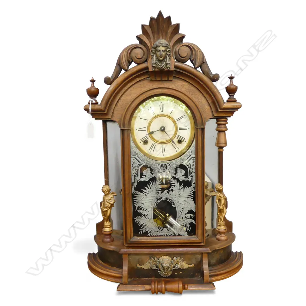 ANTIQUE AMERICAN ANSONIA MANTLE CLOCK H.610mm Image 1++