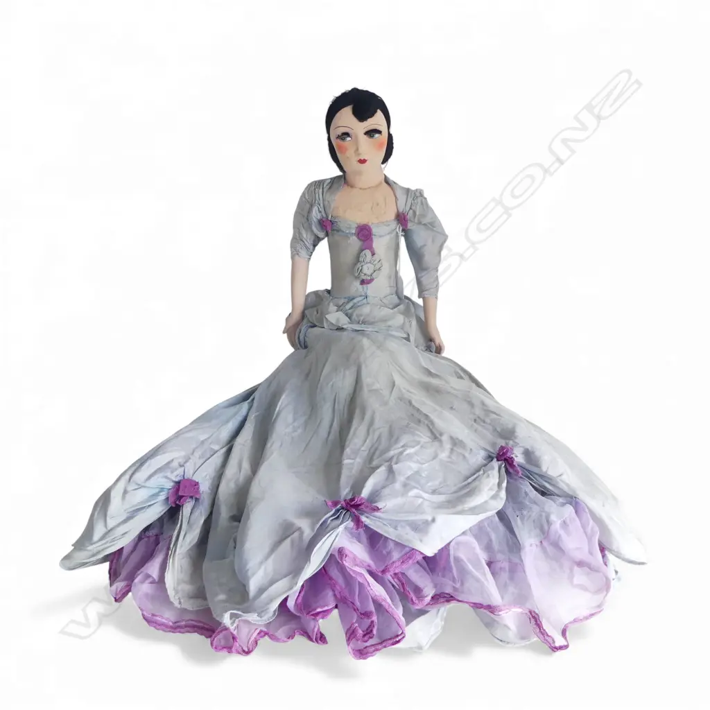 1920'S BOUDOIR DOLL fine silk covered showing distress L.750mm Image 1++