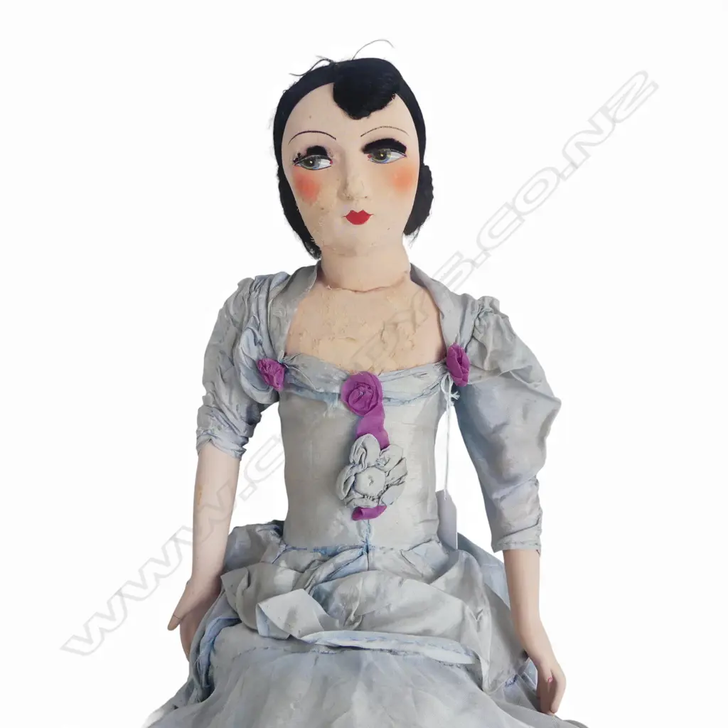 1920'S BOUDOIR DOLL fine silk covered showing distress L.750mm Image 1++