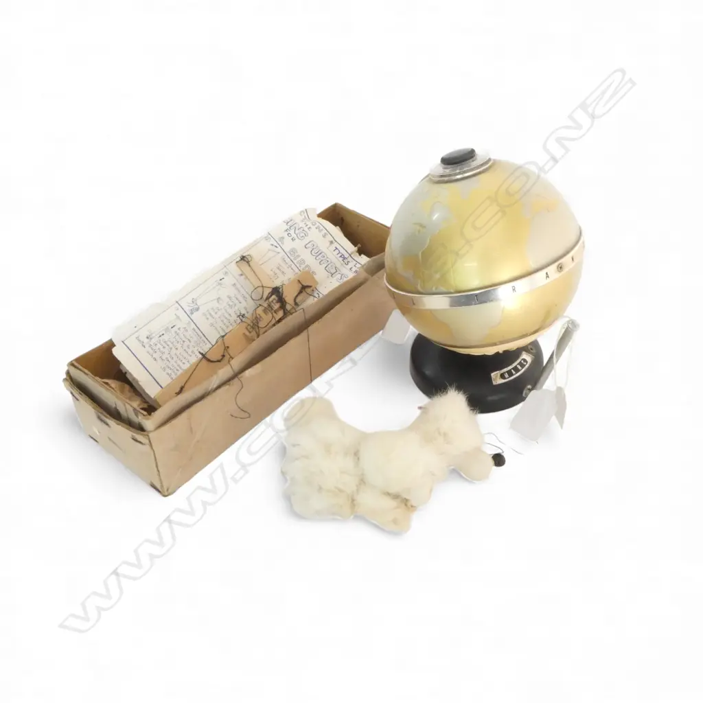 VINTAGE GLOBE FORM RADIO + VINTAGE FINGER PUPPETS Image 1++