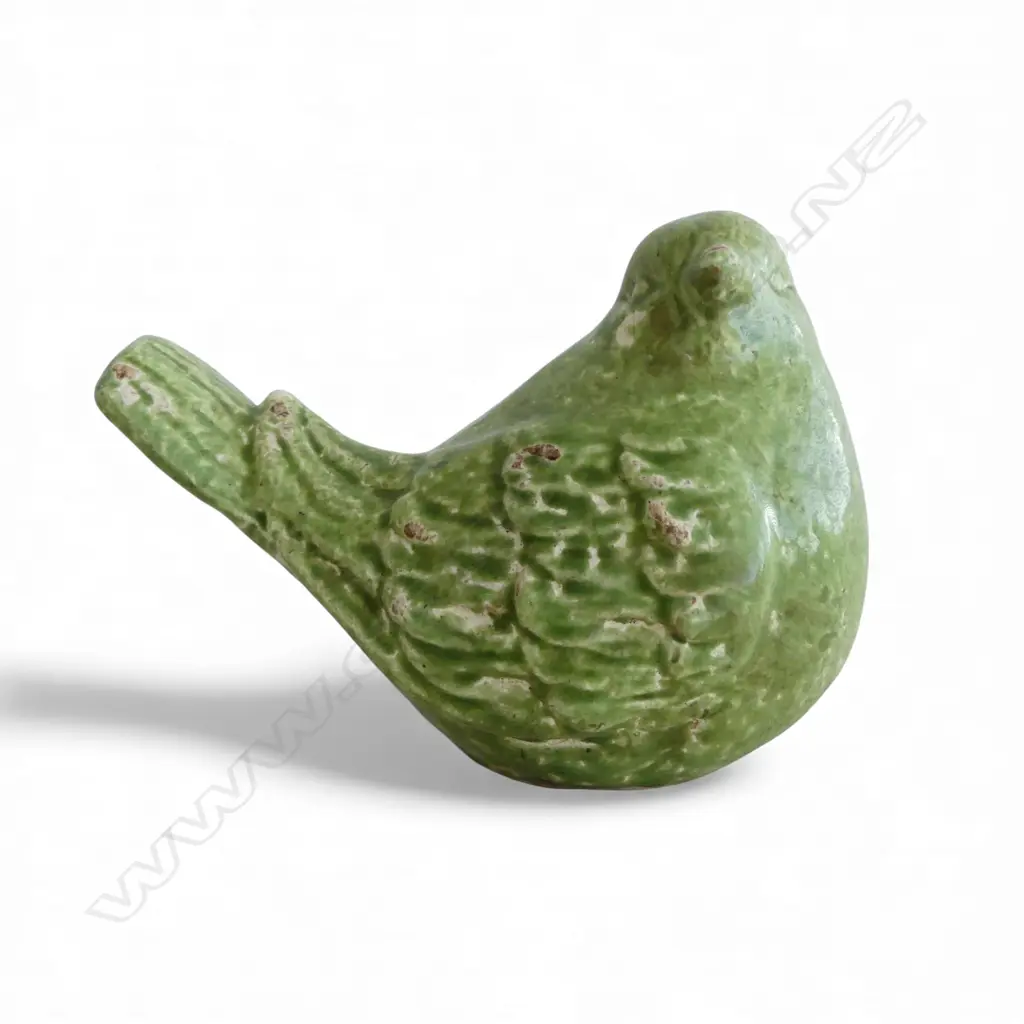 GREEN GLAZED BIRD H.145mm Image 1++