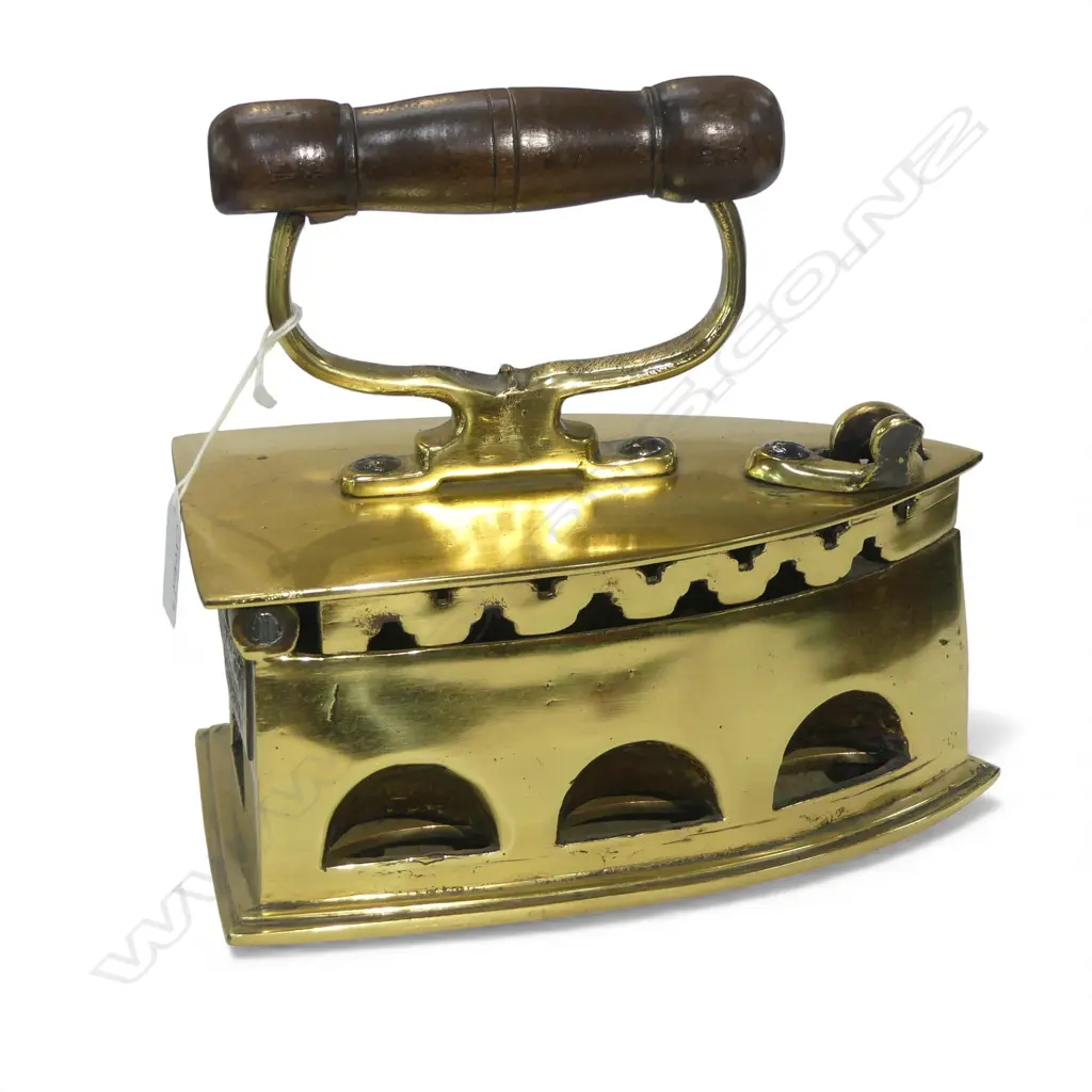 OLD BRASS COAL IRON L.230mm Image 1++