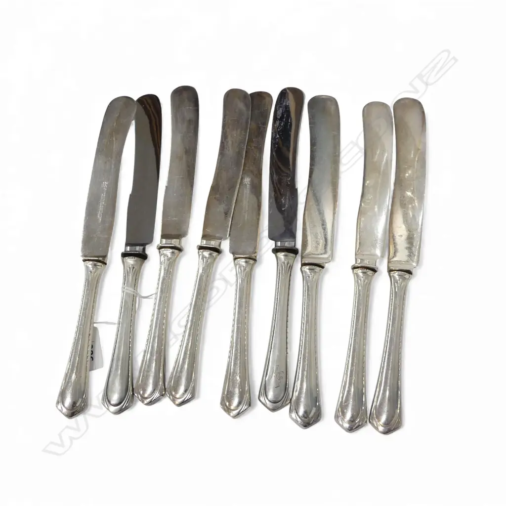 9 KNIVES w. 800 SILVER HANDLES L.250mm Image 1++