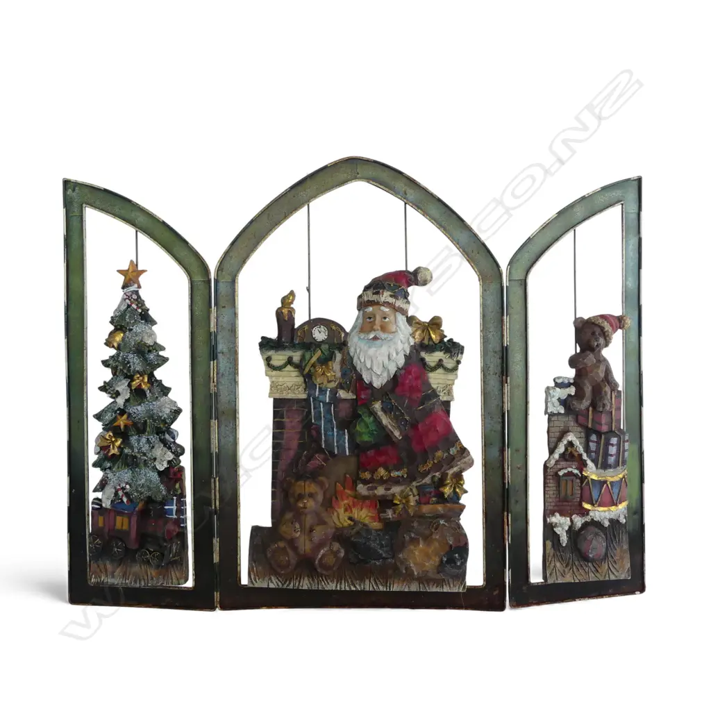 CHRISTMAS THEMED 3 PANEL METAL SCREEN H.575mm Image 1++
