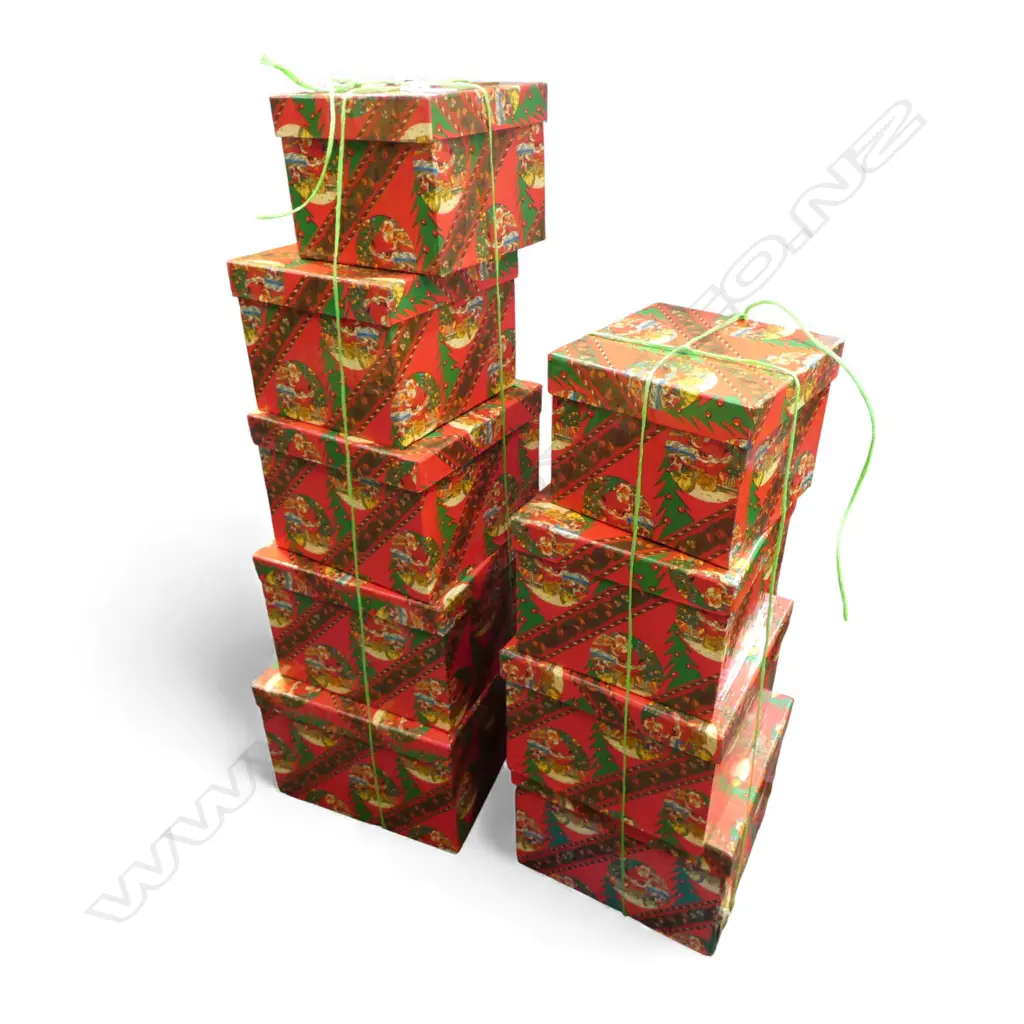2 DECORATIVE STACKS OF CHRISTMAS PRESENTS H.740mm Image 1++