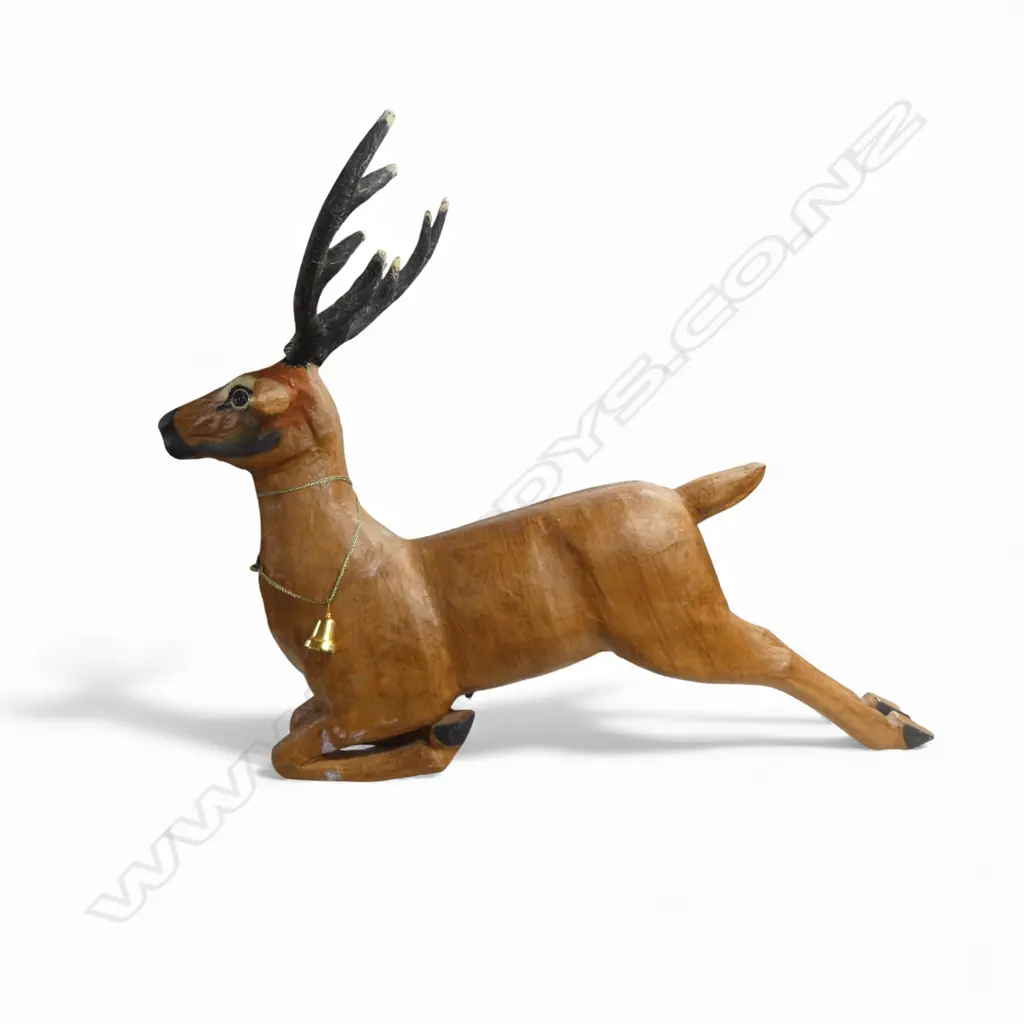 PAPIER MACHE REINDEER H.1500mm H.1000mm MADE IN FRANCE / ANTLERS REMOVE Image 1++
