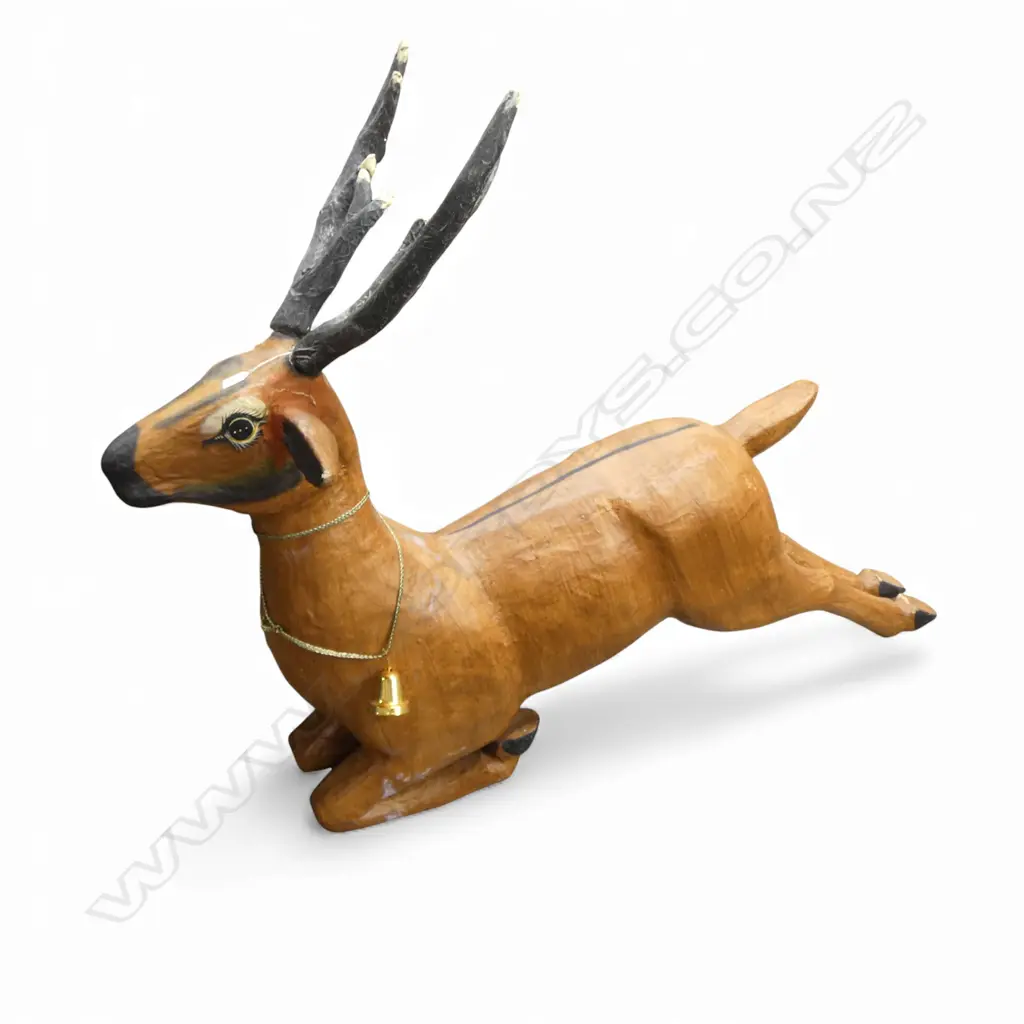 PAPIER MACHE REINDEER H.1500mm H.1000mm MADE IN FRANCE / ANTLERS REMOVE Image 1++