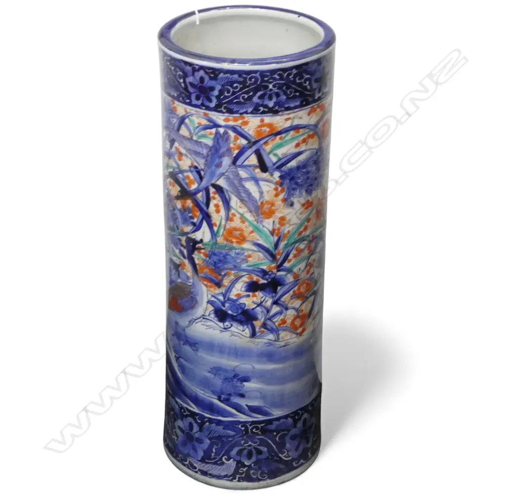 JAPANESE UMBRELLA STAND H.630mm, 225mm dia, CRACK TO BASE w. OLD REPAIR Image 1++