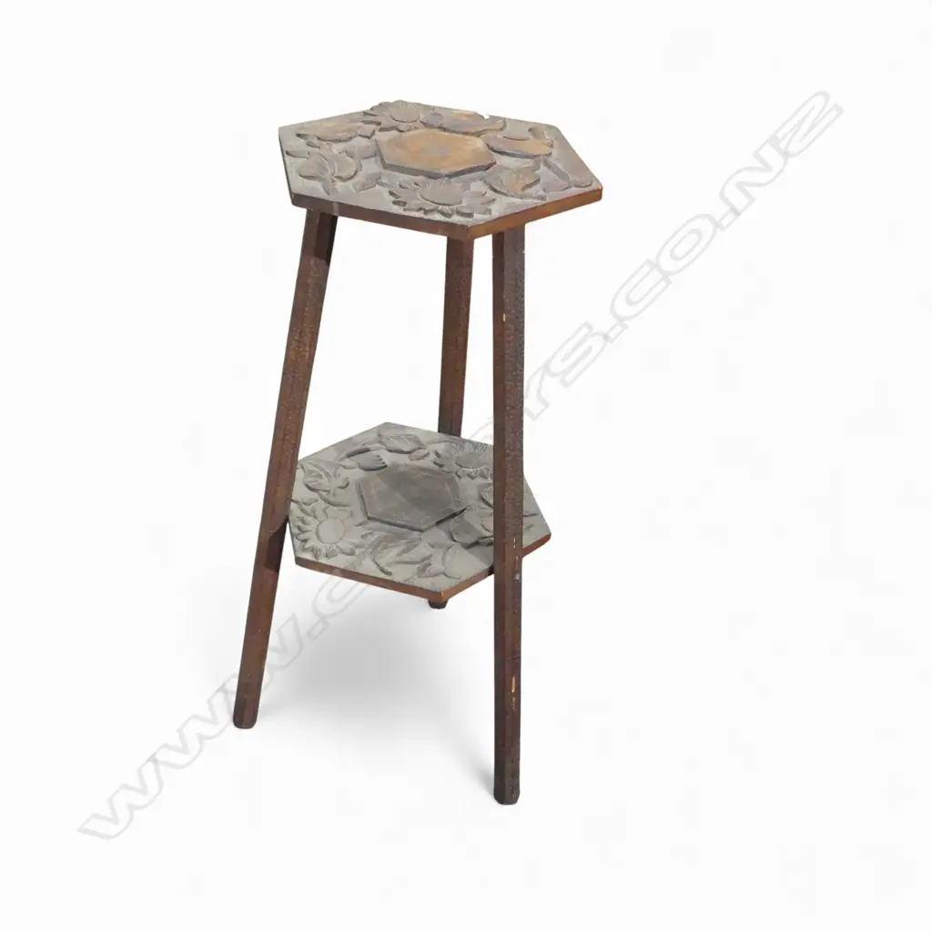 ANTIQUE CARVED WOODEN SIDE TABLE H.760mm, 340mm Image 1++