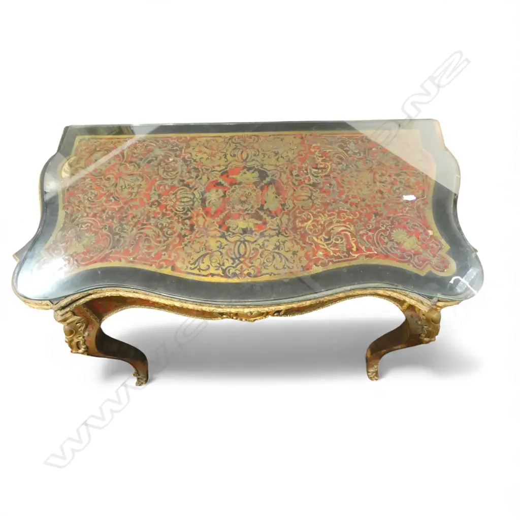 19thC FRENCH BOULLE CARD TABLE (requires some attention) 880x450x770mm Image 1++