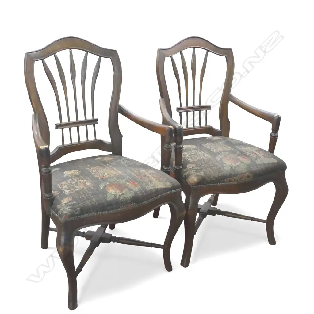 PR ARMCHAIRS CHAIRS need restoration work (1 splat missing) Image 1++