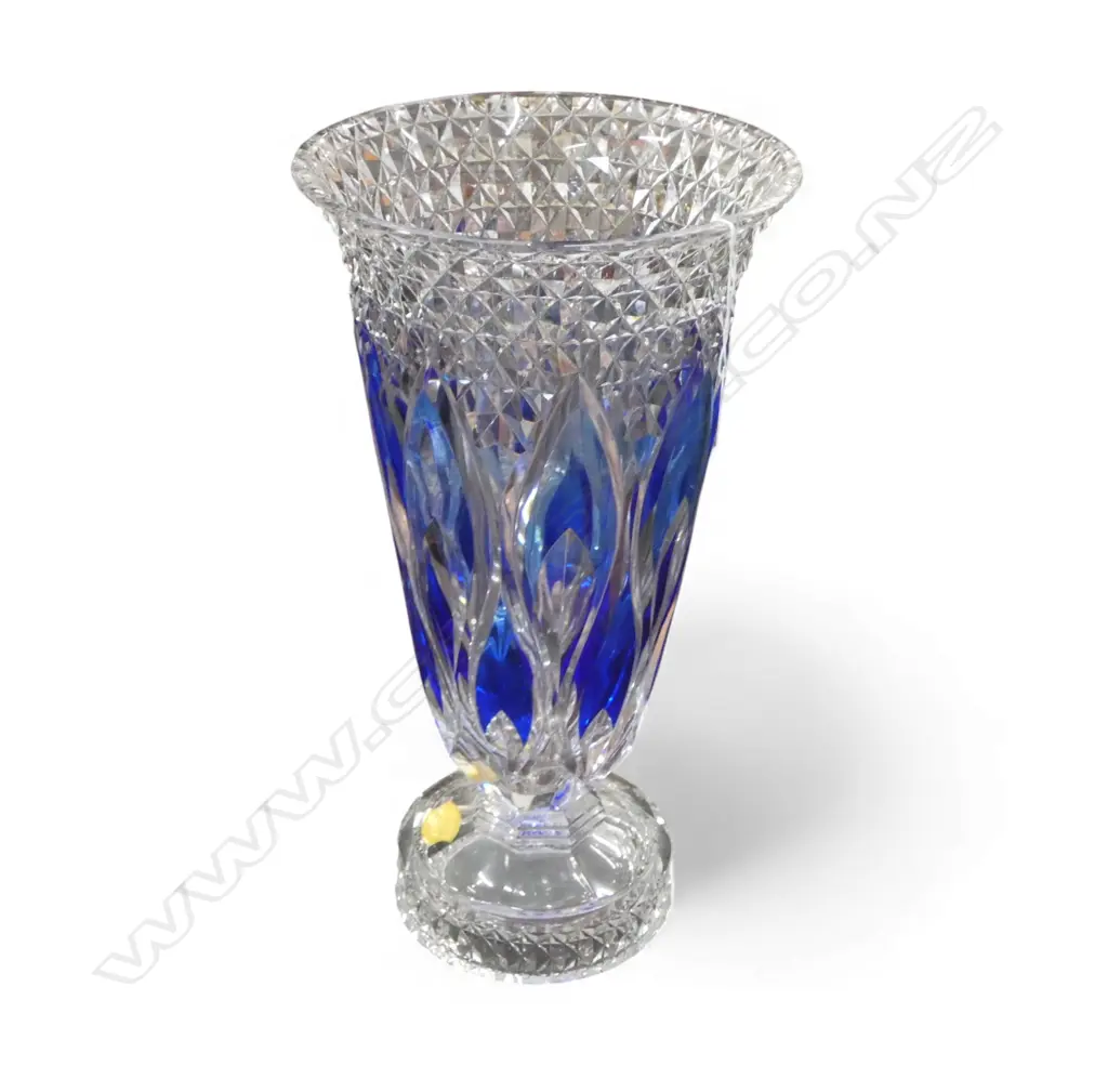 LG VAL SAINT LAMBERT CRYSTAL VASE H.475mm, 255mm dia 1 RIM CHIP Image 1++