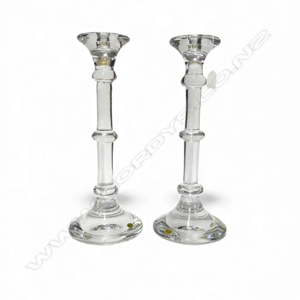 NEAR PR VAL SAINT LAMBERT CRYSTAL CANDLESTICKS H.410mm Image 1++