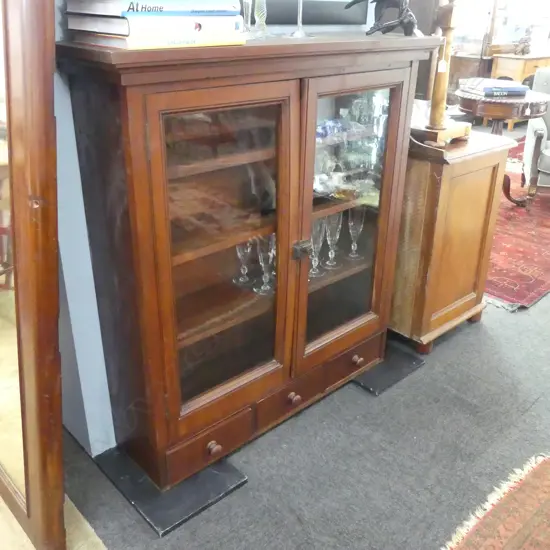 ANTIQUE GLAZED CABINET 1105x310x1170mm