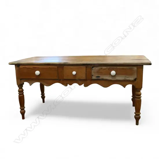 RUSTIC PLANK TOP TABLE w. 3 DRAWERS 1670x775x750mm