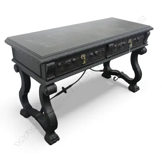 TWO DRAWER CONTINENTAL ANTIQUE STYLE CONSOLE TABLE 1220x480x710mm