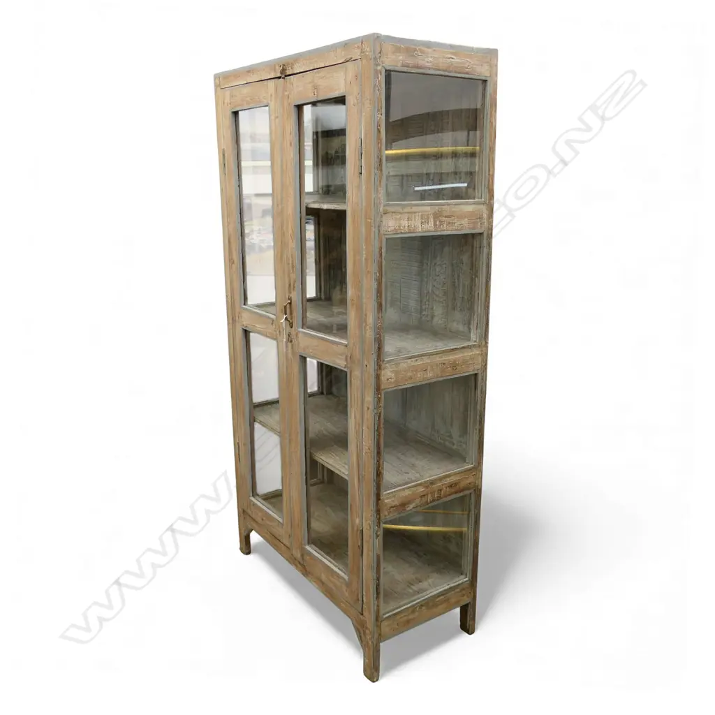 DISTRESSED GLASS DISPLAY CABINET 840x375x1640mm Image 1++