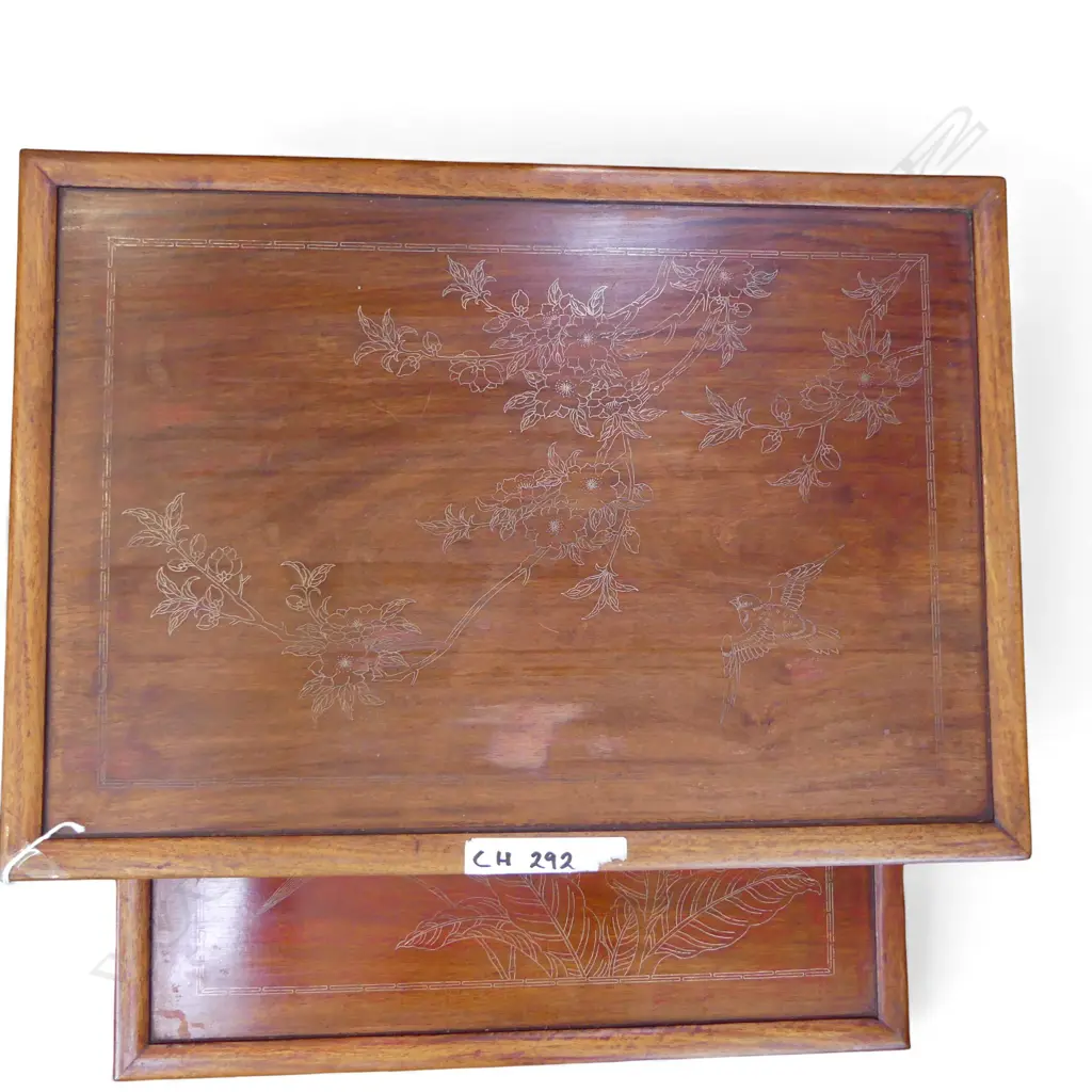 4 MAHOGANY NESTING TABLES 500x350x690mm Image 1++